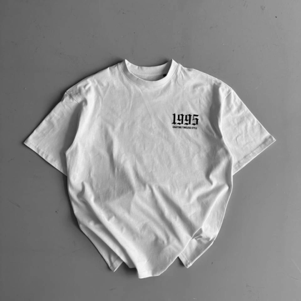 Baskılı Oversize Bisiklet Yaka T-shirt
