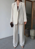 Keten Ceket Pantolon Ikili Takım - Görsel 3