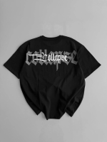 Baskılı Oversize Bisiklet Yaka T-shirt - Görsel 2