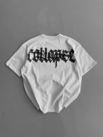 Baskılı Oversize Bisiklet Yaka T-shirt