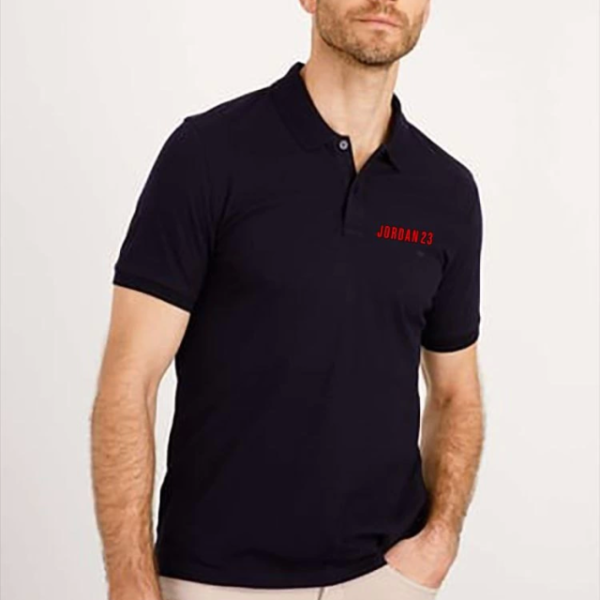 Yakası Düğmeli Yakalı Pike Baskılı T-Shirt - Beyaz