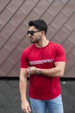Erkek Kısa Kollu Nasa Baskı Basic Erkek T-shirt - Görsel 3
