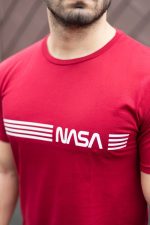 Erkek Kısa Kollu Nasa Baskı Basic Erkek T-shirt - Görsel 5