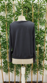 Kadın Yılbaşı özel Uzun Kollu Bisiklet Yaka Desenli Viskon Iki Iplik Bluz - Görsel 5