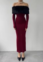 Bestia Straplez Tüy Detaylı Elbise - Görsel 2