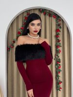 Bestia Straplez Tüy Detaylı Elbise - Görsel 5