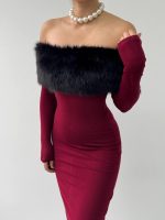 Bestia Straplez Tüy Detaylı Elbise - Görsel 7