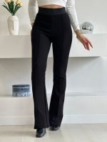 Kadın Yüksek Bel Lastik Kemerli çımalı Pantolon - Görsel 3