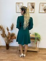 Kadın Uzun Kollu V Yakalı Belden Kuşaklı Kiloş Krep Elbise - Görsel 7