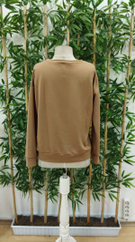 Kadın Uzun Kollu Bisiklet Yaka Geyik Desenli Viskon Iki Iplik Bluz - Görsel 5