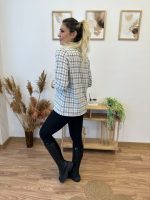 Kadın Uzun Kollu V Hakim Yaka çok Renkli Dokuma Bluz - Görsel 2