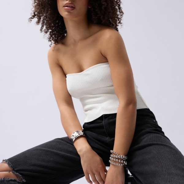 Straplez Dokulu Crop