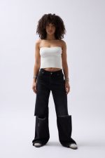 Straplez Dokulu Crop - Görsel 2