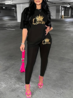 Kadın Kısa Kollu Queen Baskı Viskon Ikili Takım - Görsel 5