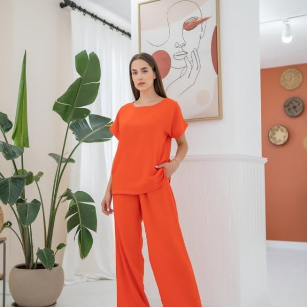 Oranj T-Shirt Ve Pantolon Takım