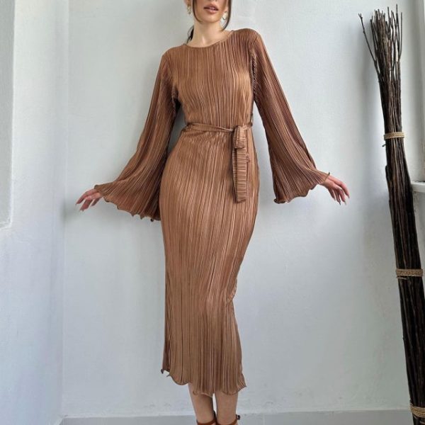 Vizon İspanyol Kol Piliseli Elbise