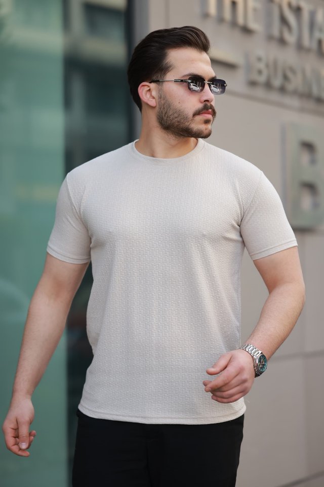 33ece192e9ee26d1d12d5cdb6bda57a8_76113-0.jpg Erkek Kısa Kollu Zigzag Desenli T-shirt - Görsel 1