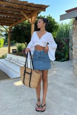 Cecile Denim Mini Etek 4015-17 - Görsel 7