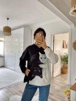 Kadın Uzun Kollu Kapşonlu Bağcıklı Kedi Desenli şardonlu Dalgıç Bluz - Görsel 11