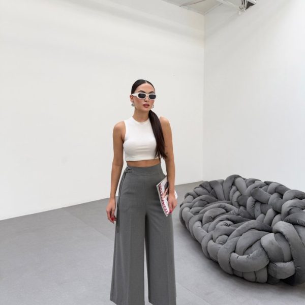 230 Gr Poly Viscose Full Lycra Metal Toka Aksesuarli Pantolon