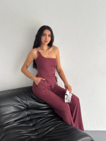 Asimetrik Crop Pantalon Ikili Takım