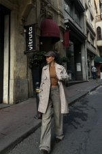 TRENCH KISA ŞANEL BOY - Taş - Görsel 4