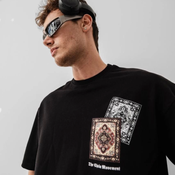 Erkek Baskılı Oversize T-shirt