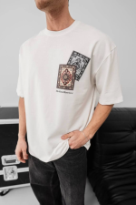 Erkek Baskılı Oversize T-shirt - Görsel 2