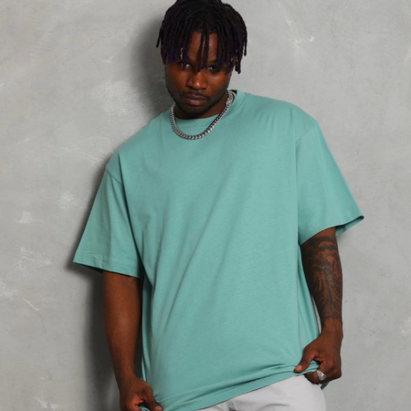 Unisex Oversize Düz Bisiklet Yaka T-Shirt