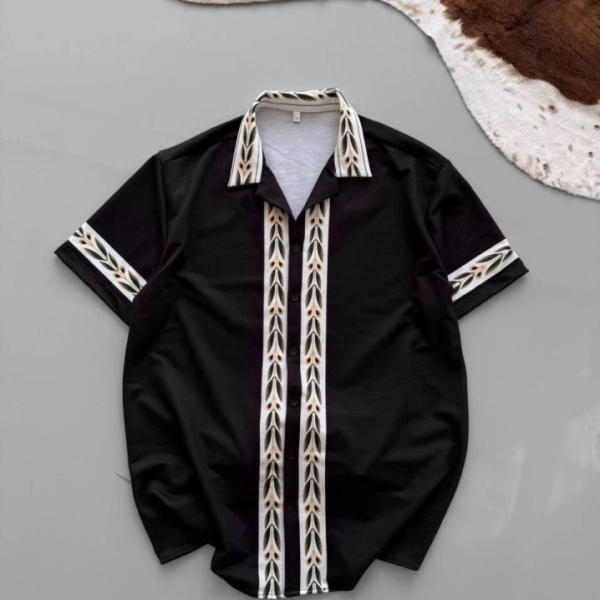 İki İplik Kumaş Baskılı Gömlek