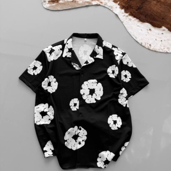 İki İplik Kumaş Baskılı Gömlek