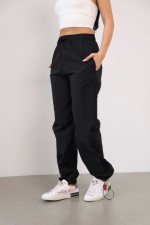 Praşut Kumaş Paça Cepli Baggy Eşofman - Görsel 2