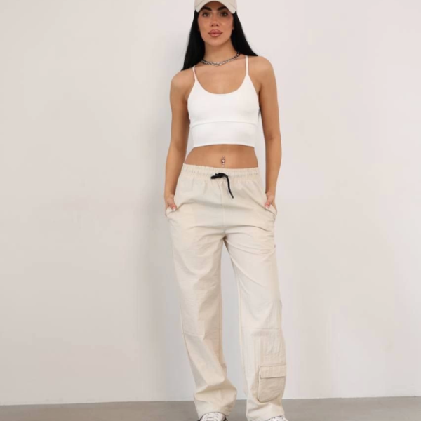 Praşut Kumaş Paça Cepli Baggy Eşofman