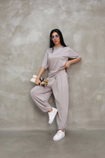 Osy Modal Yumuşak Dokulu Kumaş Oversize Bisiklet Yaka T-shirt Jogger Eşofman Altı Eşofman Takımı - Görsel 3