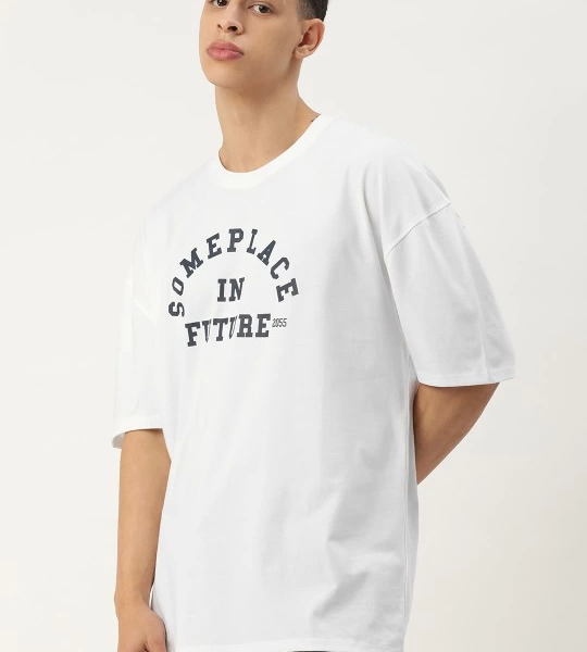 Erkek Baskılı Oversize T-shirt