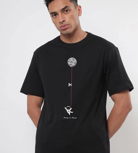Erkek Baskılı Oversize T-shirt