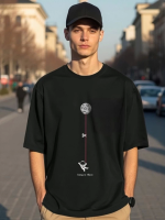 Erkek Baskılı Oversize T-shirt - Görsel 2