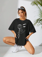 Baskılı Oversize T-shirt - Görsel 2