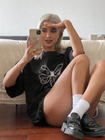 Baskılı Oversize T-shirt - Görsel 3