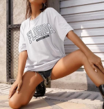 Bisiklet Yaka Baskılı T-shirt - Görsel 2