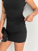 Yarım Bogazlı Kolsuz Mini Boy Elbise