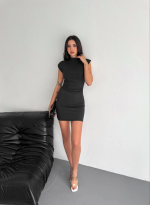 Yarım Bogazlı Kolsuz Mini Boy Elbise - Görsel 2