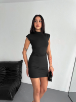 Yarım Bogazlı Kolsuz Mini Boy Elbise - Görsel 3