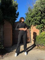 Kadın Yandan Bağlamalı Geniş Paçalı Fitil Kaşkorse İkili Takım - Görsel 7