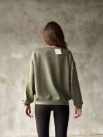 Osy Modal Yumuşak Dokulu Kumaş Bisiklet Yaka Oversize Sweatshirt - Görsel 2