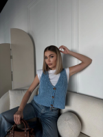 Triko Kolsuz Düğmeli Yelek