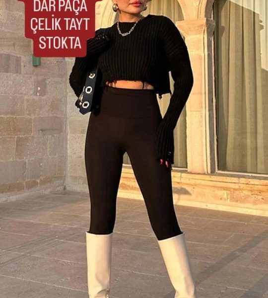 Kadın Uzun Yüksek Bel şardonlu Toparlayıcı Tayt