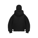 Samuray ZIP Fermuarlı Kapüşonlu SweatShirt- Siyah - Görsel 4