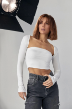 Kara Yaka Uzun Kollu Crop - Görsel 2
