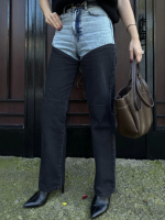 Jeans Kot Parçalı Palazzo Pantolon